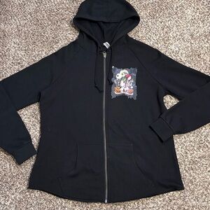 NWOT Custom NBC Raw Hem Zip Up Hoodie.